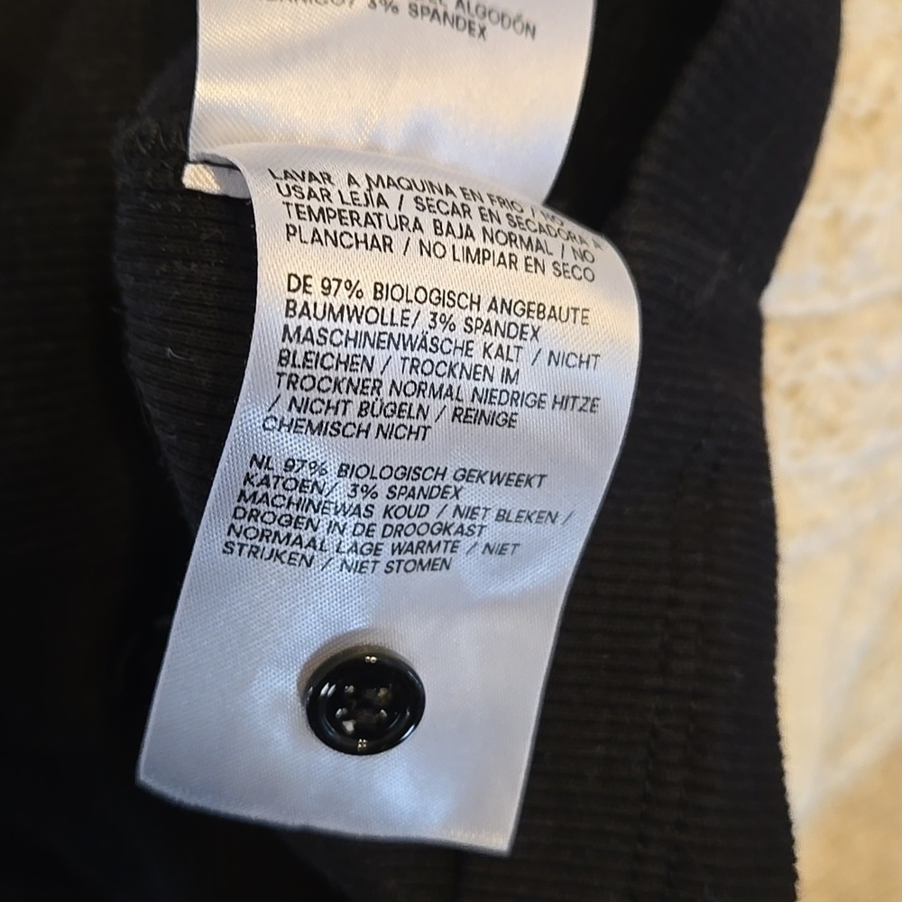 Reformation Black Ribbed Button Front Mini Dress - Picture 8 of 8